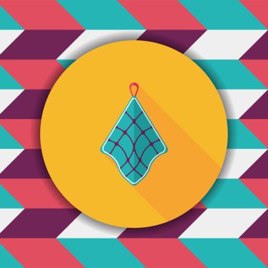 Uzun Gölge, eps10 ile mutfak eşyaları bez düz simgesi