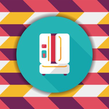 Uzun Gölge, eps10 ile mutfak eşyaları buzdolabı düz simgesi