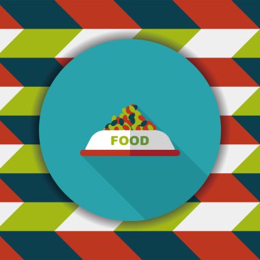 Uzun Gölge, eps10 ile evde beslenen hayvan köpek gıda düz simgesi