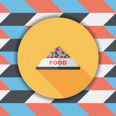 Uzun Gölge, eps10 ile evde beslenen hayvan köpek gıda düz simgesi