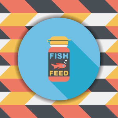 Uzun Gölge, eps10 düz simgesiyle beslemek evde beslenen hayvan balık