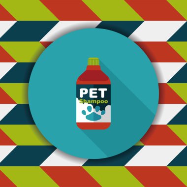 Uzun Gölge, eps10 ile evde beslenen hayvan şampuan düz simgesi