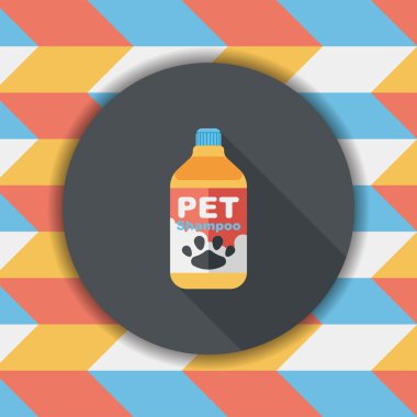 Uzun Gölge, eps10 ile evde beslenen hayvan şampuan düz simgesi