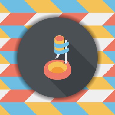 Evde beslenen hayvan su içme uzun gölge, eps10 ile düz simgesi