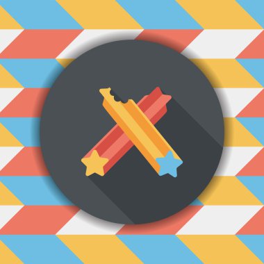 Evde beslenen hayvan köpek diş kemik düz simgesi uzun gölge, eps10 ile temizlik