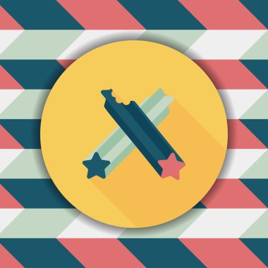 Evde beslenen hayvan köpek diş kemik düz simgesi uzun gölge, eps10 ile temizlik