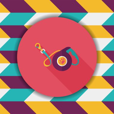 Evcil köpek uzun gölgeli düz simge, eps10