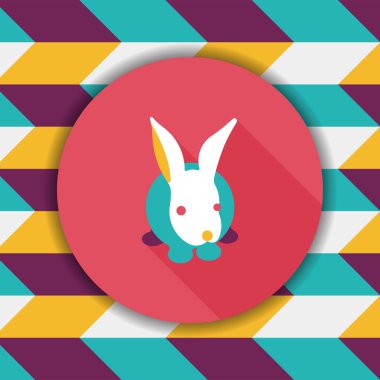 Uzun Gölge, eps10 ile evde beslenen hayvan tavşan düz simgesi