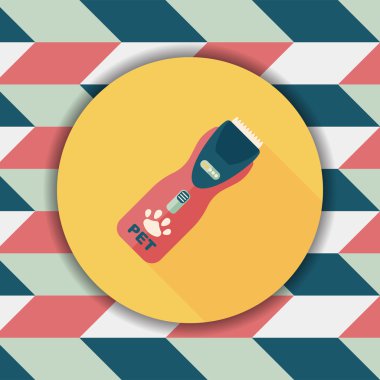 Uzun Gölge, eps10 ile evde beslenen hayvan tıraş makinesi düz simgesi