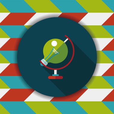 ampul uzun gölge, eps10 düz simgesi