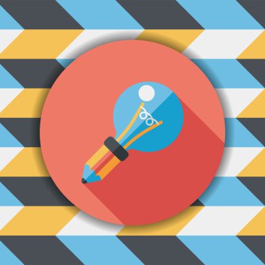 ampul uzun gölge, eps10 düz simgesi