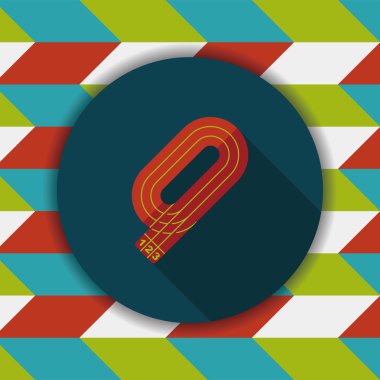 Pist düz simgesi ile uzun gölge, eps10