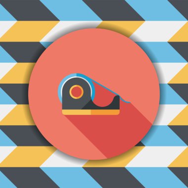 yapışkan bant düz simgesi ile uzun gölge, eps10