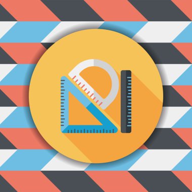 Cetvel uzun gölge, eps10 düz simgesi