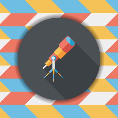 teleskop ile uzun gölge, eps10 düz simgesi