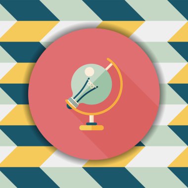 ampul uzun gölge, eps10 düz simgesi