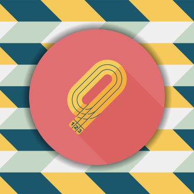 Pist düz simgesi ile uzun gölge, eps10