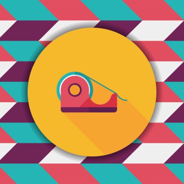 yapışkan bant düz simgesi ile uzun gölge, eps10