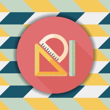 Cetvel uzun gölge, eps10 düz simgesi