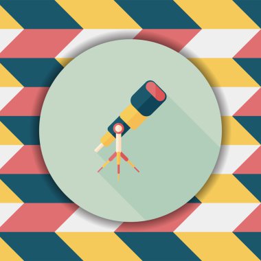 teleskop ile uzun gölge, eps10 düz simgesi