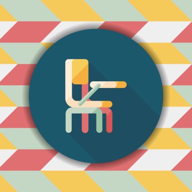 Vintage okul Danışma düz simgesi ile uzun gölge, eps10