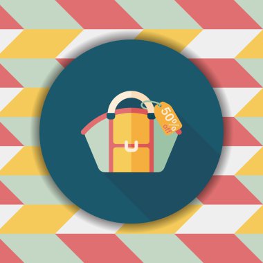 Uzun Gölge, eps10 ile alışveriş çantası düz simgesi