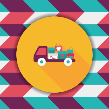 yük taşıma düz simgesi uzun gölge, eps10 ile alışveriş