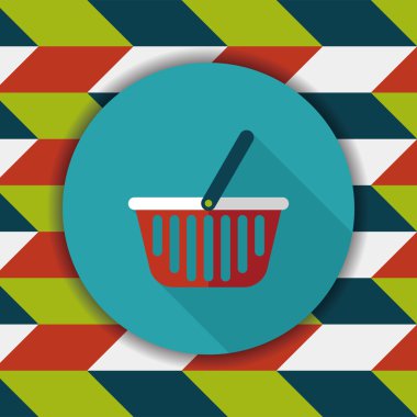 Uzun Gölge, eps10 ile alışveriş sepeti düz simgesi