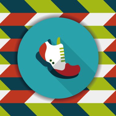 Uzun Gölge, eps10 spor ayakkabı düz simgesi