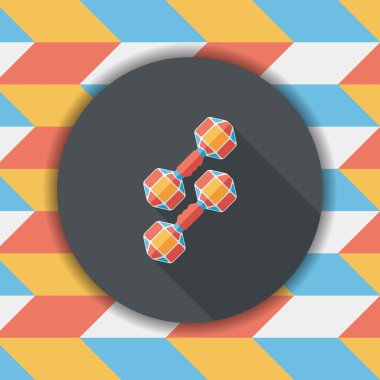 Dumbbell düz simgesi ile uzun gölge, eps10
