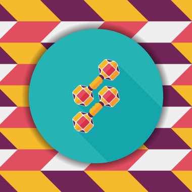 Dumbbell düz simgesi ile uzun gölge, eps10