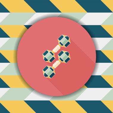 Dumbbell düz simgesi ile uzun gölge, eps10