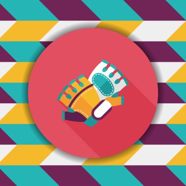 Uzun Gölge, eps10 ile Bisiklet eldivenleri düz simgesi