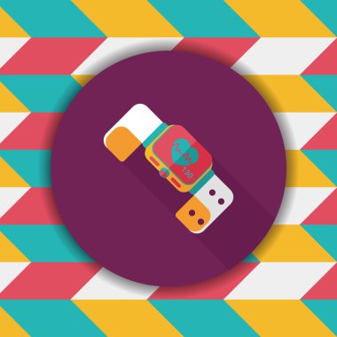 Uzun Gölge, eps10 ile kalp hızı spor seyretmek düz simgesi