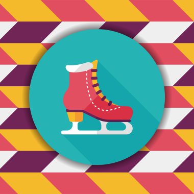 buz pateni düz simgesi ile uzun gölge, eps10