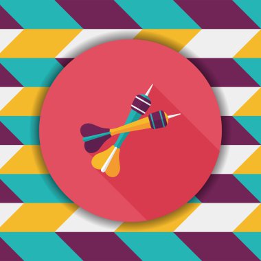 Dart düz simgesi ile uzun gölge, eps10