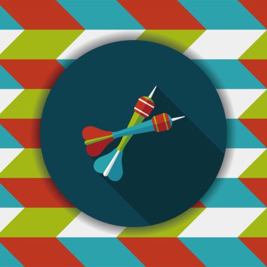 Dart düz simgesi ile uzun gölge, eps10