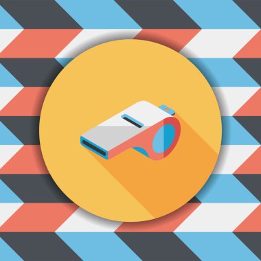 Düdük düz simgesi ile uzun gölge, eps10