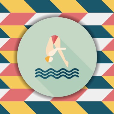 Uzun Gölge, eps10 ile atlama dalış düz simgesi