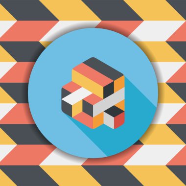 Uzun Gölge, eps10 ile tuğla oyuncak düz simgesi