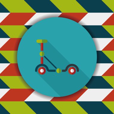 Scooter uzun gölge düz simgesi