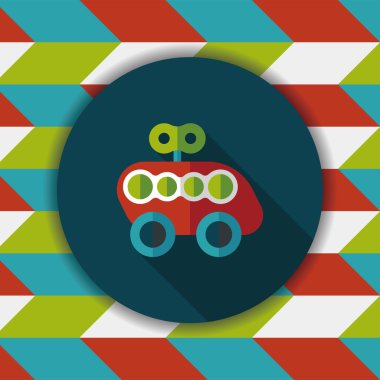 oyuncak araba uzun gölge düz simgesiyle