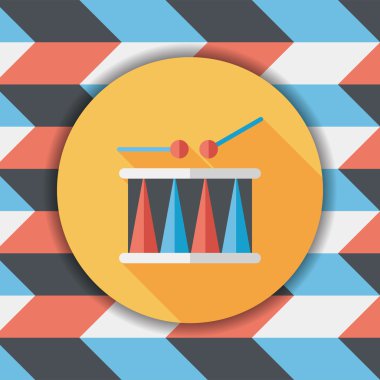 Uzun Gölge, eps10 davul düz simgesi