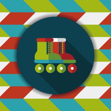 uzun gölge ile paten düz simgesi