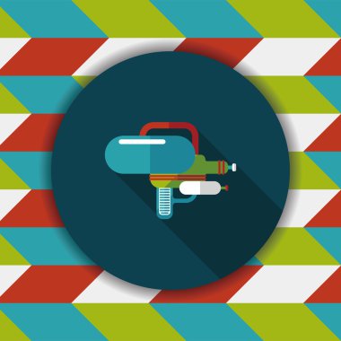 su tabancası ile uzun gölge düz simgesi