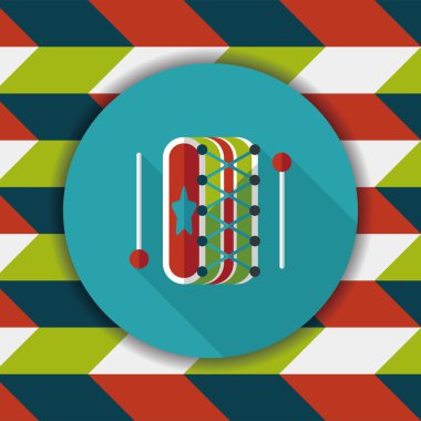 Uzun Gölge, eps10 davul düz simgesi