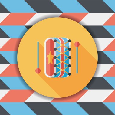 Uzun Gölge, eps10 davul düz simgesi