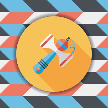 oyuncak çekiç düz simgesi ile uzun gölge, eps10