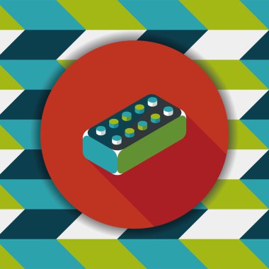 Uzun Gölge, eps10 ile tuğla oyuncak düz simgesi