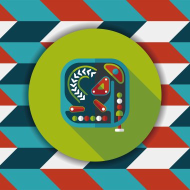 langırt düz simgesi ile uzun gölge, eps10